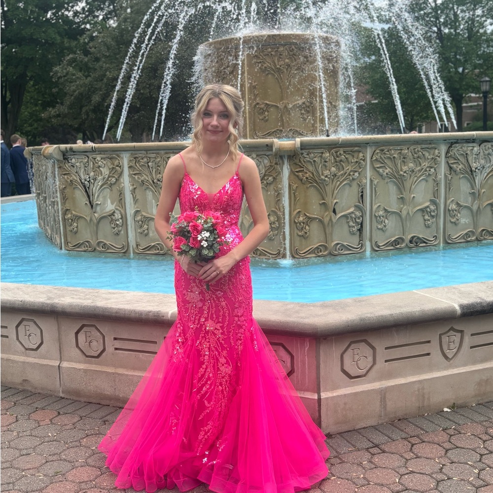 Vibrant Pink Sequin Gown